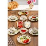 Olives 14 Parça Seramik 6 Kişilik Kahvaltı Takımı - Siyah