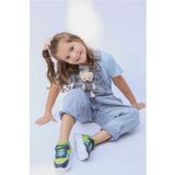 OliveYouMom Kız Çocuk Ayıcık Detaylı Kot Denim Salopet Tulum