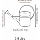 Olivia 3,5 Litre Metal Çiçek Bahçe Sulama Kabı Yeşil - Modern Dekoratif Çok Amaçlı Sulak