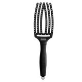 Olivia Garden Fingerbrush Boar Nylon Full Black M 8 Adet Saç Fırçası ve Stand
