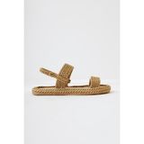 Olivia Gold Halat Sandalet Basic - Altın