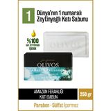 Olivos %100 Doğal Zeytinyağlı Parfüm Serisi Amazon Ferahlığı Kokulu Zeytinyağı Katı Sabun Nem Dengeleyici 250 gr