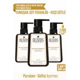 Olivos 3x450 ml Doğal Zeytinyağlı Keçi Sütlü Sıvı El Sabunu
