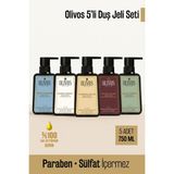 Olivos 5’li Duş Jeli Seti | %100 Zeytinyağı Bazlı, Paraben & Sülfat Içermez, 5 × 750 ml