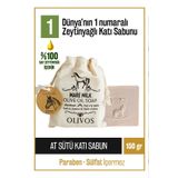 Olivos Doğal At Sütü Ve Zeytinyağlı Katı Sabun At Sütlü El Sabunu Yoğun Nemlendirici Kese Hediye 150 gr