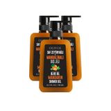 Olivos Doğal Zeytinyağlı Duş Jeli - Canlandırıcı Mandalina Kokusu, Nemlendirici ve Besleyici, Hassas Ciltler İçin İdeal, 750ml | Yoğun Nemlendirme ve Pürüzsüz Cilt (3X750 ML, Mandalina)