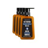 Olivos Doğal Zeytinyağlı Duş Jeli - Geleneksel Hamam Kokusu, Nemlendirici ve Besleyici, Hassas Ciltler İçin İdeal, 750ml | Yoğun Nemlendirme ve Pürüzsüz Cilt (4X750 ML, Hamam Kokulu)