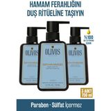 Olivos Doğal Zeytinyağlı Hamam Kokulu Banyo ve Duş Jeli Zeytinyağı Cilt Besleyici Nemlendirici 3 Adet 750ML - 750 ml