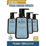 Olivos Doğal Zeytinyağlı Hamam Kokulu Sıvı Sabun El Sabunu 4 Adet 500 ml Yoğun Nemlendirici Özellik