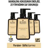 Olivos Doğal Zeytinyağlı Mandalina Kokulu Banyo Duş Jeli Zeytinyağı Mandalinalı Nemlendirici 4 ADET 750ML