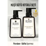 Olivos Keçi Sütlü Zeytinyağlı Duş Jeli & Sıvı El Sabunu Seti 2’li 1250 ml | Doğal & Nemlendirici
