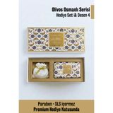 Olivos Osmanlı Serisi Premium Hediye Seti Desen 4 | 2'li Zeytinyağlı Sabun + Granül Sabun | Şık Özel Kutulu