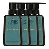 Olivos Poseidon Mist | Bergamot Kokulu Sıvı El Sabunu –%100 Doğal Zeytinyağlı, Yoğun Nemlendirici ve Arındırıcı (500 ml) (4X500 ML, Bergamot)