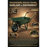 OLİWAM YENİ ÜRÜN Feza EL ARABASI SteelForce Dolgu Teker – Profesyonel DIY Duty Bahçe ve Şantiye Arabası