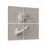Olla 10007K4 3 Boyut Görsel Kare 4lü 65x65 cm Kanvas Tablo