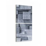Olla 10015K2D Abstract 3 Boyut Görsel Kare 2 Parça Dikey 30x65 cm Kanvas Tablo