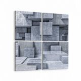 Olla 10015K4 Abstract 3 Boyut Görsel Kare 4 Parça 65x65 cm Kanvas Tablo