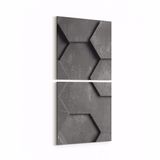 Olla 10022K2D Abstract 3 Boyut Görsel Kare 2 Parça Dikey 30x65 cm Kanvas Tablo