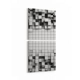 Olla 10024K2D Abstract 3 Boyut Görsel Kare 2 Parça Dikey 30x65 cm Kanvas Tablo