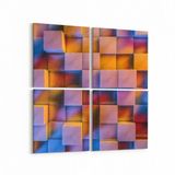 Olla 10044K4 Abstract 3 Boyut Görsel Kare 4lü 65x65 cm Kanvas Tablo