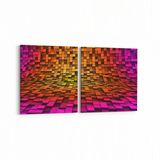 Olla 10048K2Y Abstract 3 Boyut Görsel Kare 2 Parça Yatay 65x30 cm Kanvas Tablo