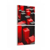 Olla 10050K2D Abstract 3 Boyut Görsel Kare 2 Parça Dikey 30x65 cm Kanvas Tablo