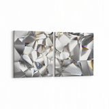 Olla 10086K2Y Abstract Görsel Kare 2 Parça Yatay 65x30 cm Kanvas Tablo