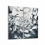 Olla 10093K4 Abstract Görsel Kare 4 Parça 65x65 cm Kanvas Tablo