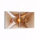 Olla 10150K2Y Abstract Görsel Kare 2 Parça Yatay 65x30 cm Kanvas Tablo
