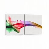 Olla 10170K2Y Abstract Görsel Kare 2 Parça Yatay 65x30 cm Kanvas Tablo