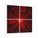 Olla 10217K4 Abstract Girdap Görsel Kare 4 Parça 65x65 cm Kanvas Tablo