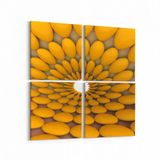 Olla 10221K4 Abstract Girdap Görsel Kare 4 Parça 65x65 cm Kanvas Tablo