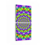 Olla 10227K2D Abstract Girdap Görsel Kare 2 Parça Dikey 30x65 cm Kanvas Tablo