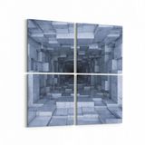 Olla 10245K4 Abstract Girdap Görsel Kare 4 Parça 65x65 cm Kanvas Tablo