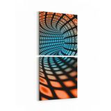Olla 10248K2D Abstract Girdap Görsel Kare 2 Parça Dikey 30x65 cm Kanvas Tablo