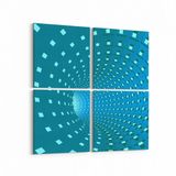 Olla 10252K4 Abstract Girdap Görsel Kare 4 Parça 65x65 cm Kanvas Tablo