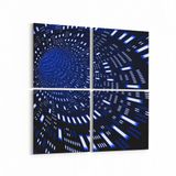 Olla 10278K4 Abstract Girdap Görsel Kare 4 Parça 65x65 cm Kanvas Tablo
