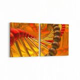 Olla 10290K2Y Abstract Görsel Kare 2 Parça Yatay 65x30 cm Kanvas Tablo