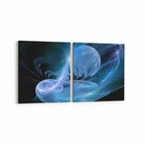 Olla 10361K2Y Abstract Görsel Kare 2 Parça Yatay 65x30 cm Kanvas Tablo