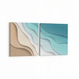 Olla 10401K2Y Abstract Görsel Kare 2 Parça Yatay 65x30 cm Kanvas Tablo