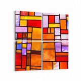 Olla 10405K4 Abstract Görsel Kare 4 Parça 65x65 cm Kanvas Tablo