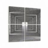 Olla 10435K4 Abstract Tünel Görsel Kare 4 Parça 65x65 cm Kanvas Tablo