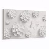 Olla 10460Y Beyaz Kabartma Görseli Yatay 30x20 cm Kanvas Tablo