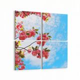 Olla 10468K4 Ağaç Görseli Kare 4 Parça 65x65 cm Kanvas Tablo