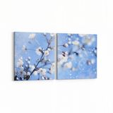 Olla 10471K2Y Ağaç Görseli Kare 2 Parça Yatay 65x30 cm Kanvas Tablo