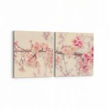 Olla 10478K2Y Ağaç Görseli Kare 2 Parça Yatay 65x30 cm Kanvas Tablo