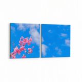 Olla 10576K2Y Ağaç Görseli Kare 2 Parça Yatay 65x30 cm Kanvas Tablo