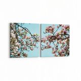Olla 10591K2Y Ağaç Görseli Kare 2 Parça Yatay 65x30 cm Kanvas Tablo
