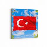 Olla 10613K Türk Bayrağı Görseli Kare Kanvas Tablo, Ölçü 90X90