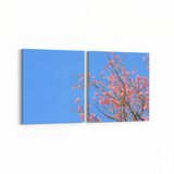 Olla 10648K2Y Ağaç Görseli Kare 2 Parça Yatay 65x30 cm Kanvas Tablo